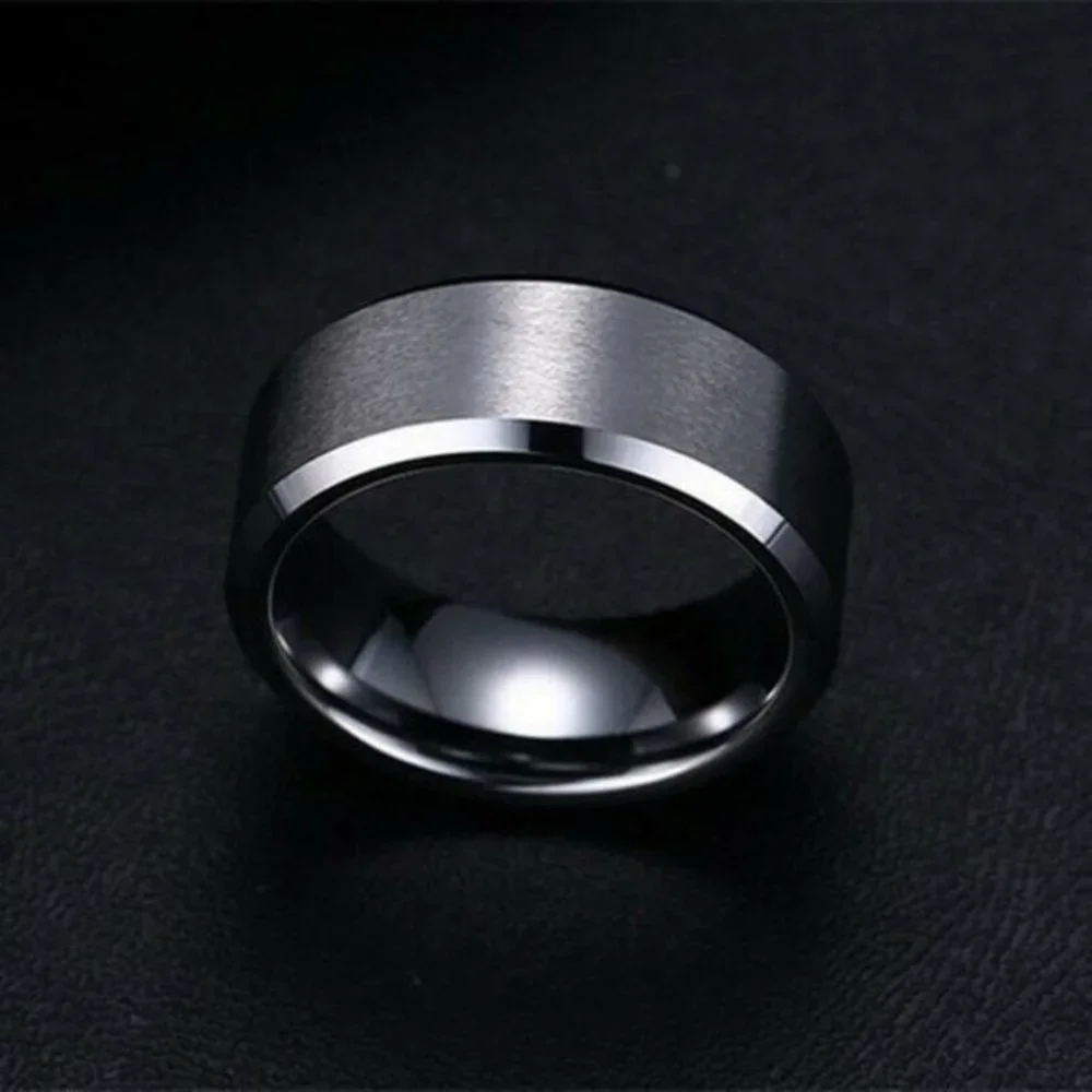 Beautiful Men's Titanium Stainless Steel Silver Band